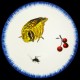Dinner plate 26 cm Quail, cricket and cherries