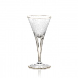 Verre à vin blanc en cristal gravé sans filet or 100 ml collection MAHARANI