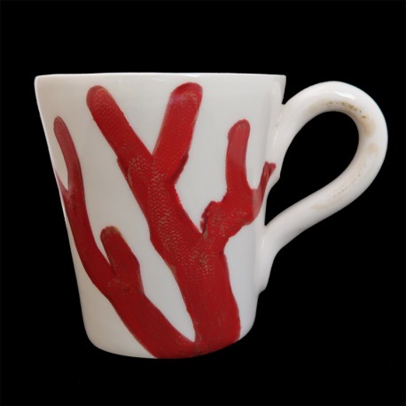 Majolica sea urchin mug