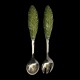 Pair of majolica salad servers