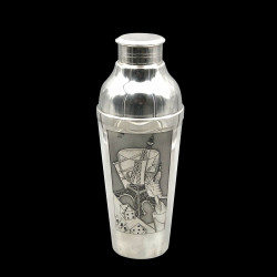 silver plated shaker with casino and Paris decord