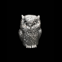 Seau à glaçons Hibou par Mauro Manetti, métal argenté, vers 1960