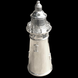 Shaker Phare en métal argenté
