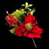 Bunch of red berries poinsettia and mistletoe