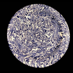 Assiette à dessert ronde terre mêlée collection Bleu forme disque