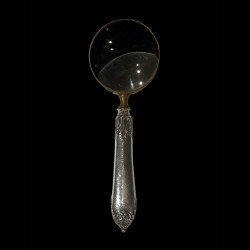 Guilloche silver magnifying glass 19th century