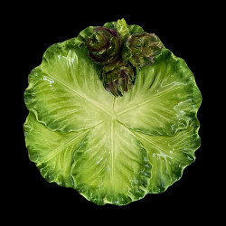 Small cabbage majolica plate olives