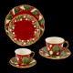 Tasse à thé + sous tasse rouge "Georges Sand"