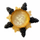 Coupelle bougie doré et raisin noir
