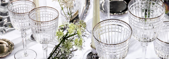 Verres en cristal et platine Ermione 